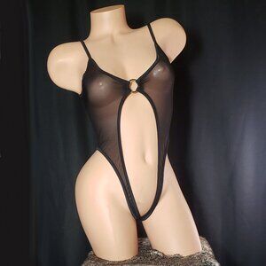 Extreme Crotchless Ring Monokini in Sheer Mesh Fabric